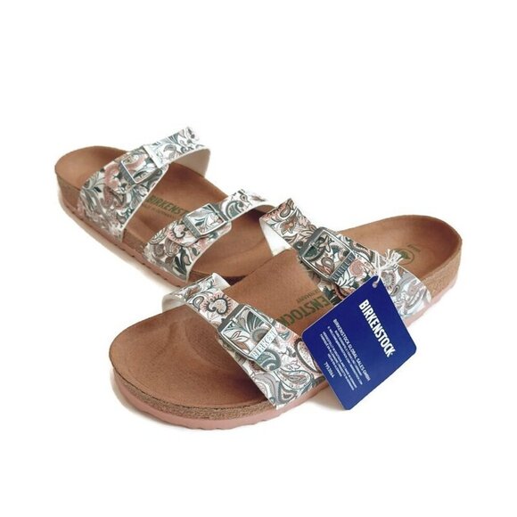 Birkenstock Sydney Vegan Birko-Flor Sandals Womens 7 EU 38 Paisley Light Rose - Picture 5 of 9